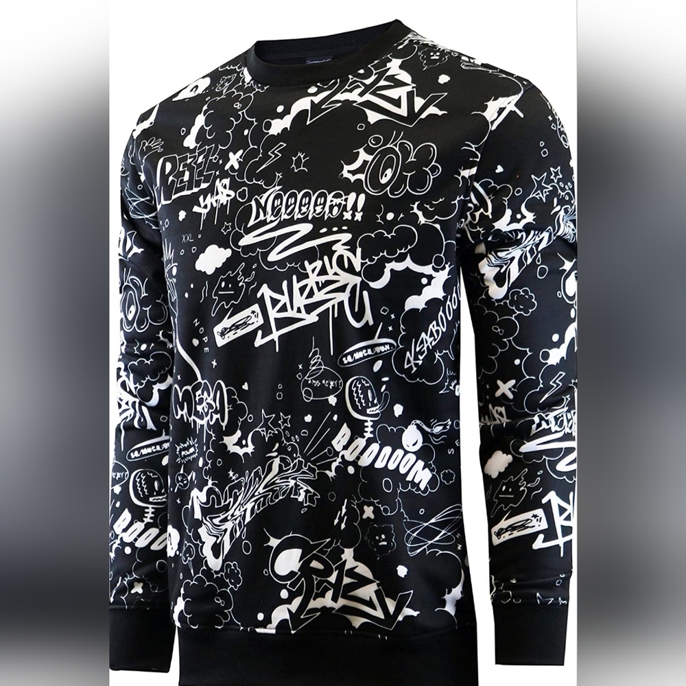 Screenshotbrand Mens Urban Hip Hop Premium Fleece - Pullover Active Urba…